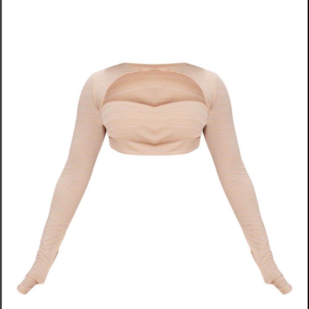 Sheer textured twist cut out crop top